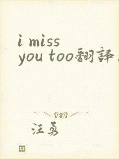 i miss you too翻译成中文
