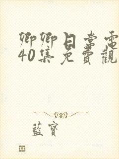 卿卿日常电视剧40集免费观看