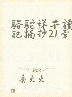 骆驼祥子读书笔记摘抄21章