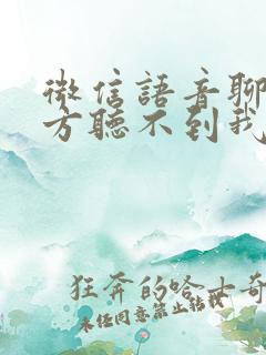 微信语音聊天对方听不到我的声音