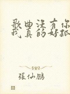 歌曲没有你陪伴我真的好孤单原唱