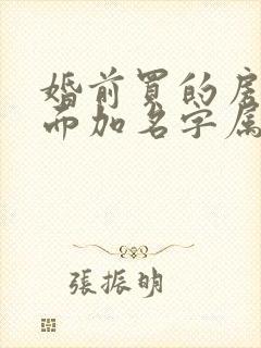 婚前买的房子后面加名字属于共同财产吗