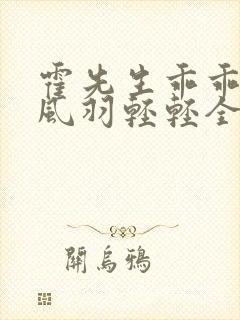 霍先生乖乖宠我风羽轻轻全免费的小说