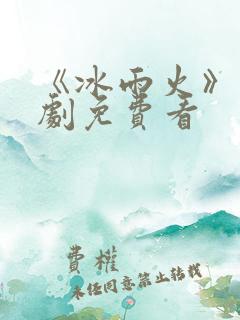 《冰雨火》电视剧免费看