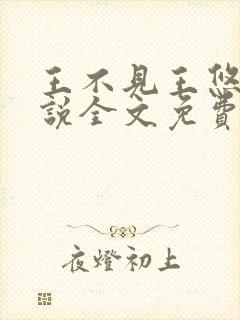 王不见王悠漾小说全文免费阅读