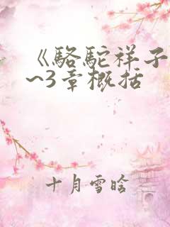 《骆驼祥子》1~3章概括