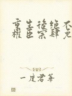 重生后绝不嫁给权臣宗肆免费阅读