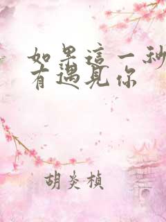 如果这一秒我没有遇见你