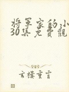 将军家的小娘子30集免费观看