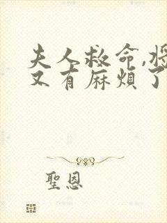 夫人救命,将军又有麻烦了