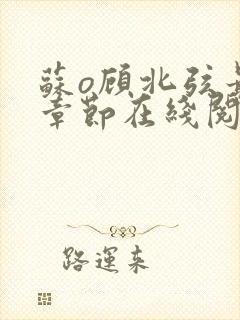 苏o顾北弦最新章节在线阅读