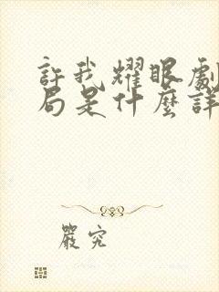 许我耀眼剧情结局是什么详细介绍