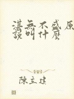湛无不盛原著小说叫什么