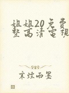 姐姐20免费完整高清电视剧在线看