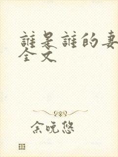 谁是谁的妻陈三全文