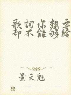 歌词你想要的我却不能够给你我所有