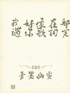 我好像在哪里见过你歌词完整版