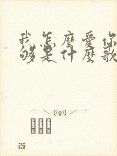 我怎么爱你都不够是什么歌