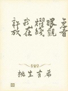 许我耀眼免费播放在线观看全集电视剧