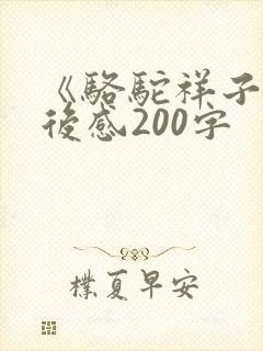 《骆驼祥子》观后感200字