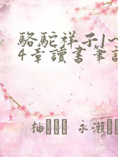 骆驼祥子1~24章读书笔记