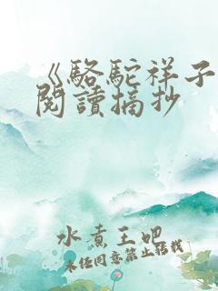 《骆驼祥子》的阅读摘抄