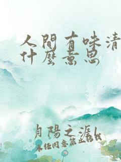 人间有味清欢是什么意思