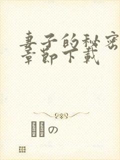 妻子的秘密完整章节下载