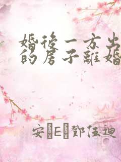 婚后一方出资买的房子离婚怎么分