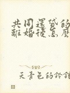 共同还贷的房子离婚后怎么处理