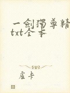 一剑独尊精校版txt全本