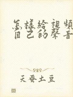 怎样给视频配上自己的声音