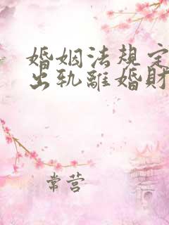 婚姻法规定一方出轨离婚财产怎么判