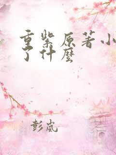 重紫原著小说讲了什么