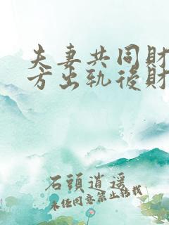 夫妻共同财产一方出轨后财产如何分