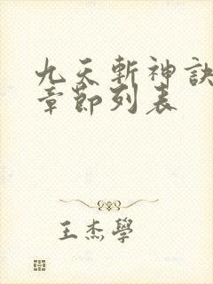九天斩神诀最新章节列表