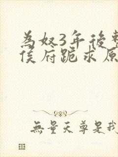 为奴3年后整个侯府跪求原谅