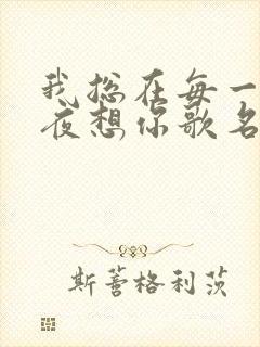 我总在每一个黑夜想你歌名叫什么