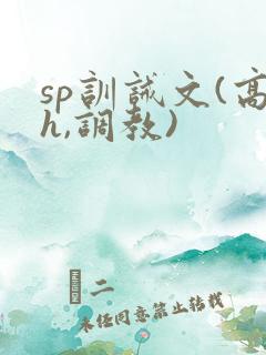 sp训诫文(高h,调教)