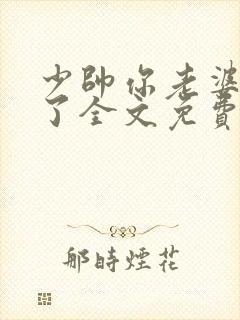 少帅你老婆又跑了全文免费了阅读全文