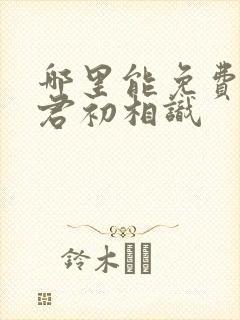 哪里能免费看与君初相识