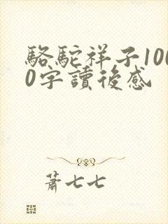 骆驼祥子1000字读后感