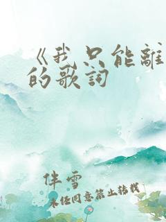 《我只能离开》的歌词