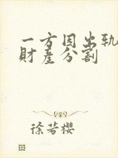 一方因出轨离婚财产分割