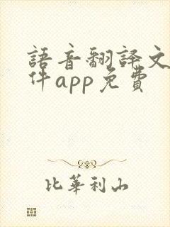 语音翻译文字软件app免费