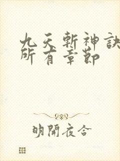 九天斩神诀林辰所有章节