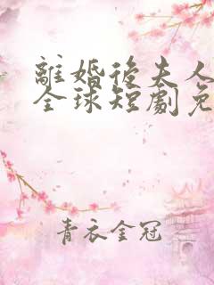 离婚后夫人惊艳全球短剧免费观看