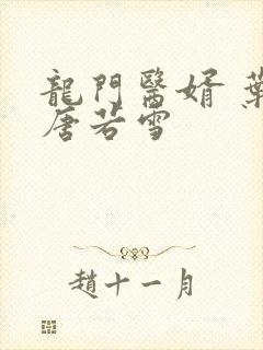 龙门医婿 叶凡唐若雪