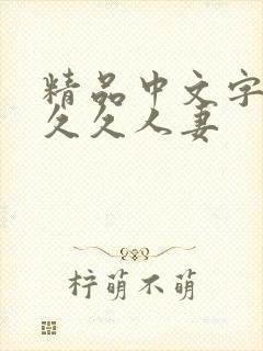 精品中文字幕久久久人妻