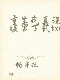 重生我真没想当暖男下载txt